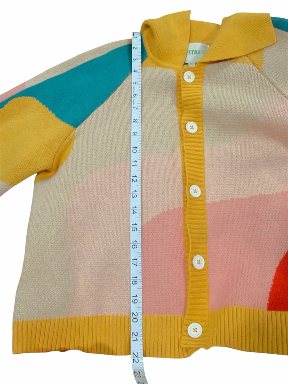 YITAI New Wave Abstract Colorblock Cardigan Sweater XS - Picture 11 of 11